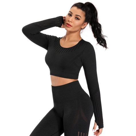 High quality Black Yoga set Tight And Top