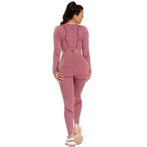 High quality Pink Yoga set Tight And Top - Image 2