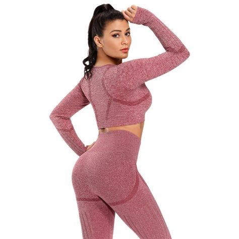 High quality Pink Yoga set Tight And Top - Image 3