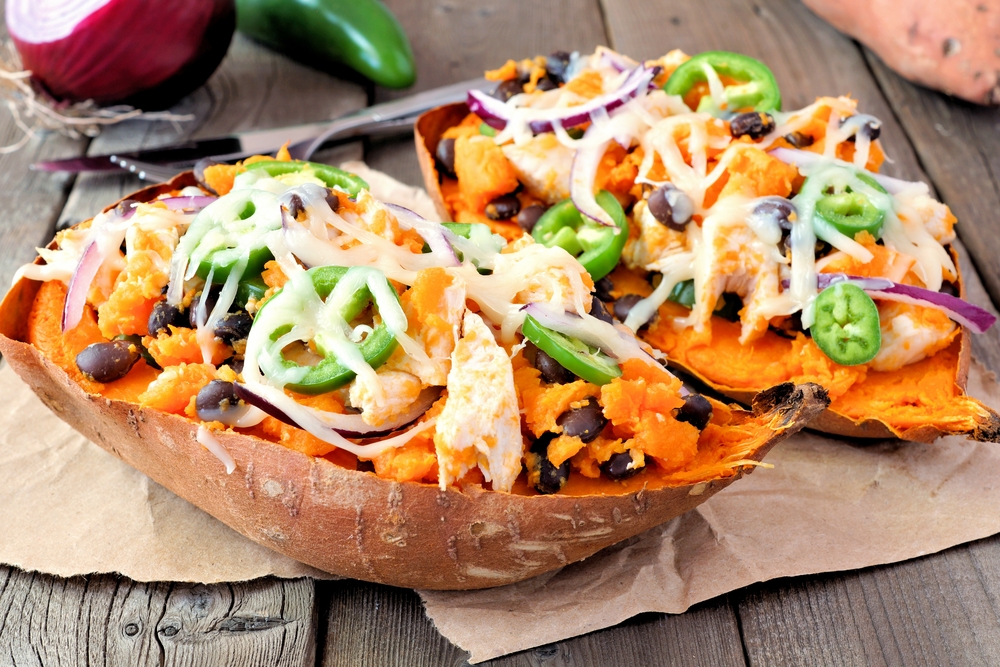 Transform Your Health with Our 10 Day Calorie Controlled Meal Plan. Day 5 is the best! 8 Baked sweet potato with black beans salsa