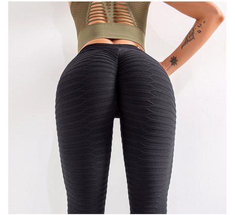 Peachy Butt Hip Lifting High Waist Black Yoga Pants - Image 2