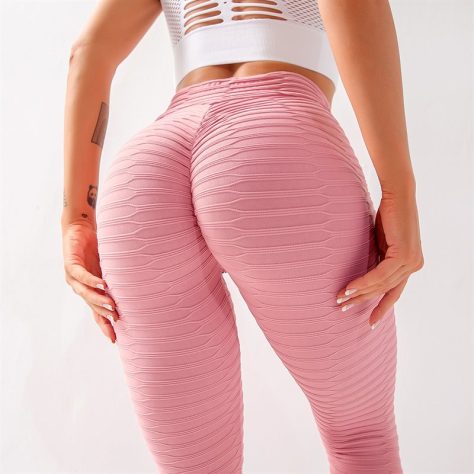 Peachy Butt Hip Lifting High Waist Pink Yoga Pants