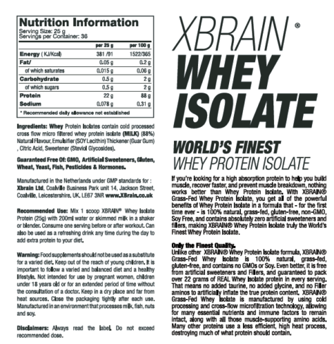 Whey Isolate Protein 900g by XBrain - Pistachio - Image 2