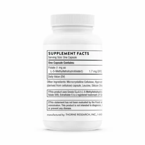 Thorne Research 5-MTHF 1mg (L-5-Methyltetrahydrofolate) 60 Capsules - Image 3