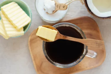 Upgrade Your Morning Routine: The Art of Bulletproof Coffee 8 A warm cup of Bulletproof Coffee blended with Brain Octane Oil and grass-fed butter.